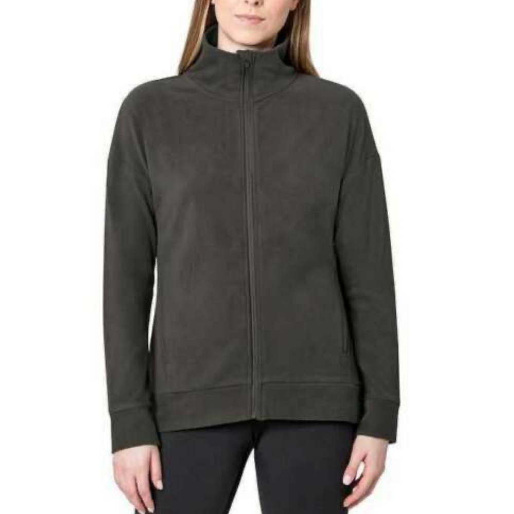 Mondetta olive green full zip jacket, size small